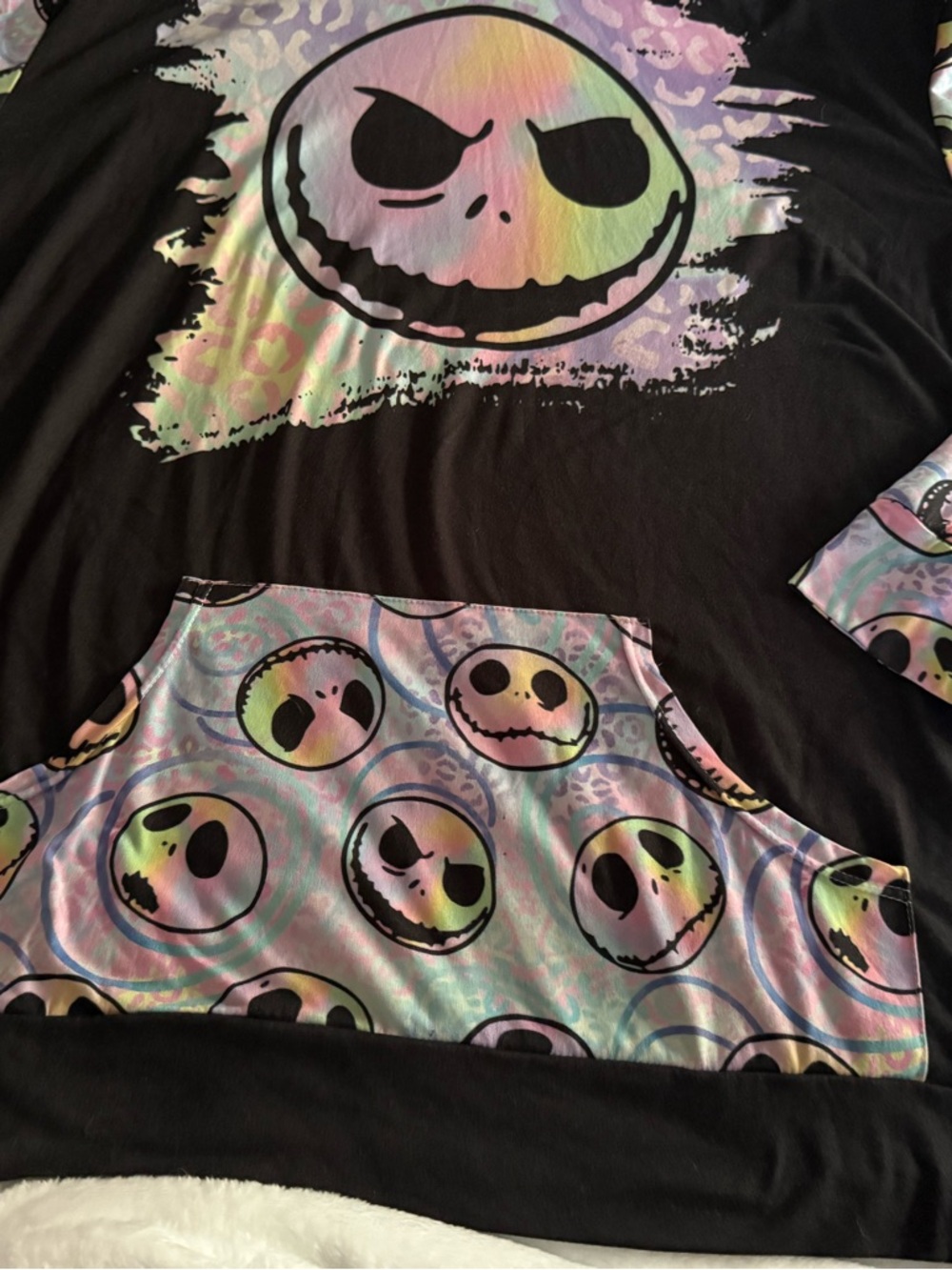 Nightmare Before Christmas Pastel Jack Black Lightweight Hoodie XL Runs Big! - Picture 5 of 5
